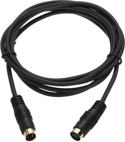 sourcing map S Video Cable 6ft, Mini DIN 4 Pin S-Video Cable Male to Female Gold Plated Connector Transfer for TV Receiver Monitor S-VHS VCR DVD