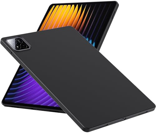 WFTE Funda para Xiaomi Pad 7/ Xiaomi Pad 7 Pro 11.2 Pulgadas Mate con Protección Carcasa Protectora Antigolpes Ultrafina Suave TPU Silicona Caso Delgada Anti-Choques Case-Negro