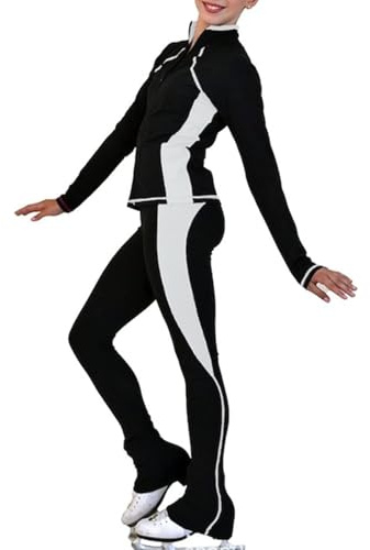 Eiskunstlauf Hosen Training Tragen Eiskunstlauf Trainingshose mit Jacken Set Bequem Warm Skating Leggings Eiskunstlaufhose für Damen