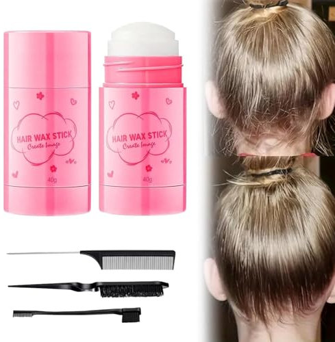 Haarwachs Stick,2pcs Wachsstab für Haare 40g,Glatter Stick für Haare,Haar Pomade Stick,Wax Stick,Styling Haar Pomade Stick,für Flyaways Frizz Haar Haarsträhnen (80g)