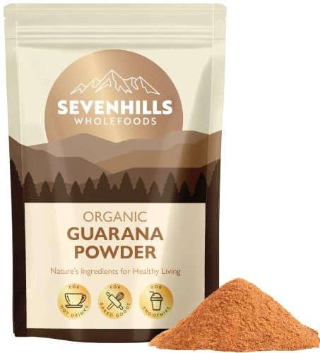 Sevenhills Wholefoods Organic Raw Guarana Powder 200g, High Caffeine Content, 100% Pure & Natural, Brazil, Plant-Based Energy