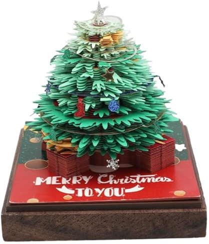 3D Memo Pad Art Calendar 2025 Exquisite 3D Paper Sculpture Christmas Tree Calendar Christmas Time Piece Creative Desk Gift for School, Home, Office Decor 2025