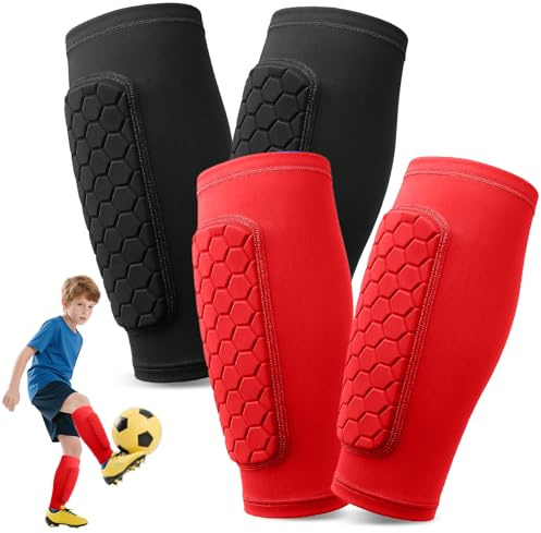 Pardofelis 2 Paar Schienbeinschoner Kinder Fussball, Wadenschutz Atmungsaktiv und rutschfest, Schienbeinschoner Fußball Herren, Sport Schienbeinschutz für Kinder Erwachsener Fußballspieler