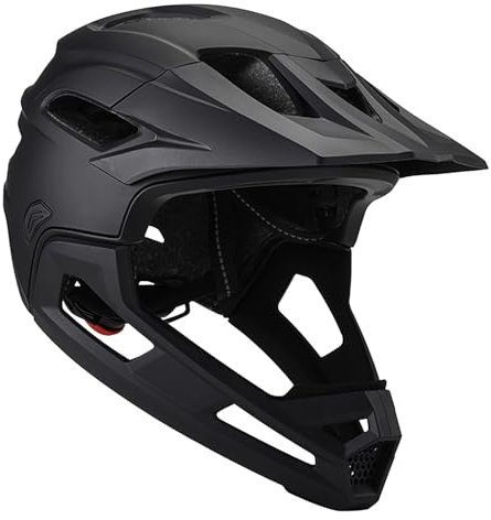 Euyehn Casco Da Mountain Bike Per Adulti, Regolabile, Multi-sport, Antiurto, Integrale, Con Mentoniera E Visiera Rimovibili, Per Uomo E Donna