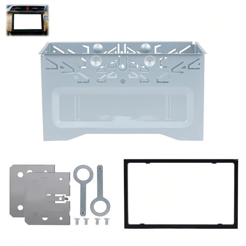 Marco Adaptador Doble DIN Autoradio Metal,Marco de Metal para Radio Coche,Kit Montaje para Radio Coche 2 DIN,Reproductor de DVD,Navegación,GPS,Adecuado para la Mayoría los Modelos