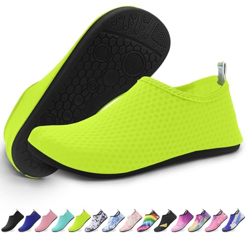 Quick-Dry Water Shoes for Men & Women – Lightweight Beach Shoes with Anti-Slip Sole | Ideal for Swimming, Surfing & Outdoor Sports | Green-36-37