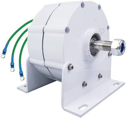 AISINILALAO Generatore a Magnete Permanente Senza Ingranaggi da 12000W, alternatore AC a Bassa velocità con Base, Utilizzabile Come generatore Eolico con controllore MPPT (110V/220V)