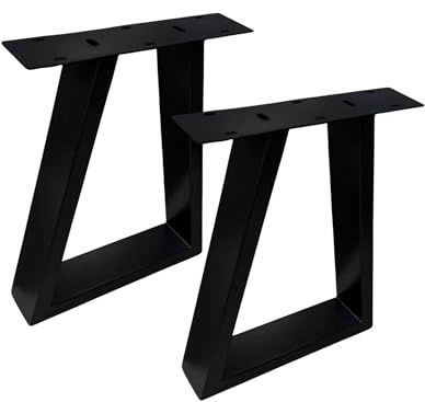 Gedotec 2 Bankkufen T-Form, schwarzes Metall 400 x 320 mm, Bankfüße Industriedesign aus Stahl pulverbeschichtet, Bankgestell für Sitzbank Couchtisch oder DIY Möbel, mit Filzgleiter