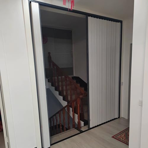 Portes pliantes Porte pliante en aluminium avec serrure et cadre, Portes coulissantes en accordéon sur mesure pour cuisine/buanderie, Cloison pliante pour bureau/magasin