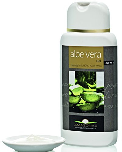 Amazonas Naturprodukte • Aloe Vera Hautgel Bio• 200ml• 99% aus kontrolliert biologischen Anbau • Zieht schnell ein • Auch für empfindliche Haut eine Wohltat