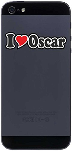 Aufkleber Decal Handyaufkleber Handyskin 70 mm Ich Liebe - I Love Oscar - Smartphone Telefon Handy - Sticker mit Namen vom Mann Frau Kind