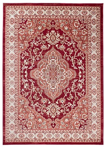 Carpeto Orientteppich Teppich Rot 200 x 300 cm Medaillon Klassisch Muster - Wohnzimmer Schlafzimmer Esszimmer