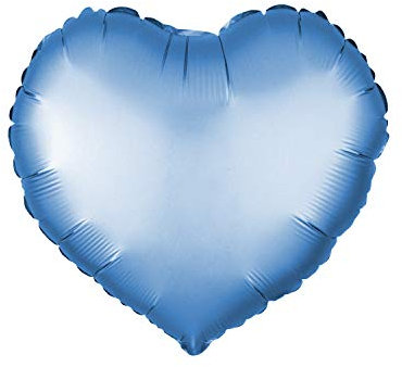 Folienballon Herz 45 cm Luftballon Hochzeit Helium Ballon 18 Zoll Heliumballon Heart LOVE Valentinstag Herzballon XL Geburtsatag Party Deko Dekoration bunt JGA Folie Sterne ( Blau Hell (matt) )