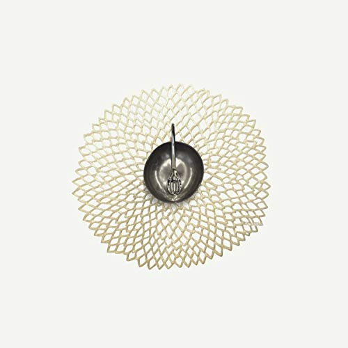 Chilewich Tischset Pressed Vinyl Dahlia Round Champagner
