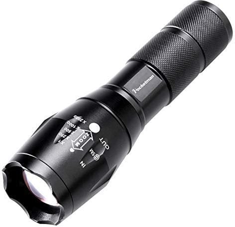 POCKETMAN Taschenmen LED taktische Super Bright 2000 Lumen LED Tragbare Taschenlampe einstellbarer Fokus im Freien Zoomable mit 5 Lichtmodi