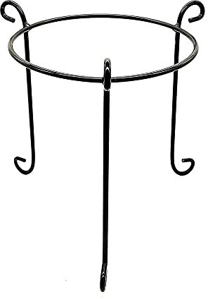 Solagua Soporte Metálico para Plantas y Maceta, Trípode para Maceta en Hierro Negro, Portamaceta Versátil Metálico para Interior y Exterior (D=21cm, Altura 30cm)