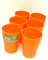 ECO 6 Pack Hard 420ml Plastic Cups Reusable | Stackable Plastic Tumblers for Parties | Orange Toddler Cup for Everyday Use | Unbreakable Kids Cups for Outdoor Picnics & BBQ (420 ml) (Orange)