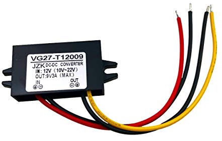 JZK Convertidor de corriente para coche 12V a 9V 3A DC/DC módulo convertidor de pato para teléfono, audio para coche, radio, pantalla LED