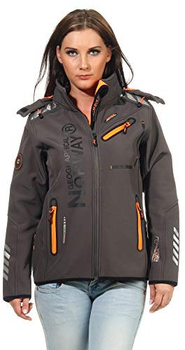 Geographical Norway Chaqueta Softshell para Mujer G-Rose - Gris/Naranja - XL/4