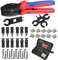 QeeHeng Kit de Cableado de Panel Solar,Juego de Herramientas de Engarzado para Conector de Cable Solar,para Sistema Fotovoltaico Panel Solar