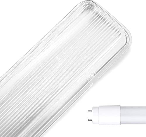 POPP®Pantalla estanca vacia IP65 para un tubo o dos Tubos de LED(No incluido tubo) 60CM 120CM 150Cmaterial libre de halogeno interior y exterior barra (60cm 1 tubo No incl.)