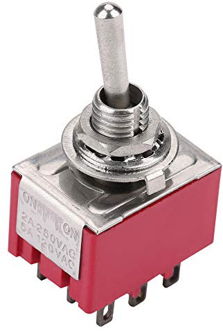ON-ON 2 Position Kippschalter 3PDT 9 Pin 6mm 2A/250VAC 5A/120VAC 5Pcs