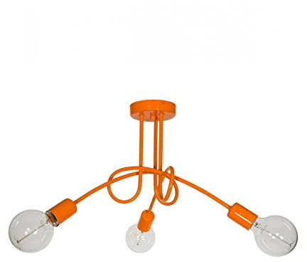 Light-Home Edison Deckenbeleuchtung Lampen Deckenlampen - Deckenlampe Industrial für Wohnzimmer Schlafzimmer und Esszimmer aus Metall - Pendelleuchte 3-Flammig - Orange