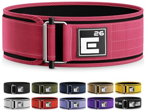 Cintura per sollevamento pesi autobloccante, cintura di alta qualità per fitness funzionale serio, sollevamento pesi e atleti olimpici, cintura da allenamento con deadlift (grande, rosa Miami)