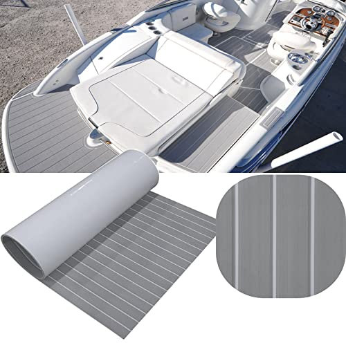 Hzkaicun Eva Schaum Boot Bodenbelag Marine rutschfeste Matte 240x90cm Selbstklebend Teakholzimitat Deck Teppich für Boote Schiffsdecks Yachtboden Schwimmbad Motorboot Schnellboot Kajak