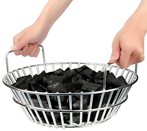 Ash Basket Profire Charcoal Ash Basket 304 Stainless Steel Heavy Duty Durable Charcoal Fire Ash Basket Charcoal Basket in Garden & Outdoor for Big Green Egg Large
