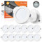 ALUSSO® LED Einbaustrahler 230V Ultra Flach 6W 430LM LED Spots Badezimmer, 6500K Kaltweiß Deckenspots IP44 Einbauleuchten für Wohnzimmer Küche, Durchmesser 118MM, Lochmaß 95-100MM, 12er Set