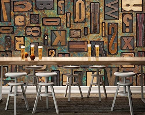 Fototapete 3D Tapete Rost Englisches Alphabet Vintage Foto Tapeten Wand Tapeten Vliestapete Modern Wandbilder Wohnzimmer