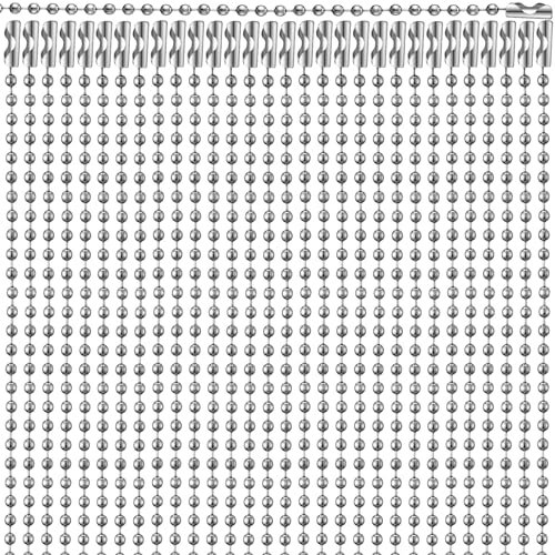 Kigeli 300 Stück Halsketten-Ketten, Großpackung 2,4 mm Perlen Dog Tag Kette 23,6 Zoll Militär Blank Dog Tag Halskette hängende Halskette Herstellung Zubehör für Schmuckherstellung DIY Handwerk