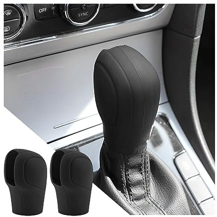 CGEAMDY 2 Stück Auto Schaltknauf Abdeckung, Universal Schaltknauf Abdeckung, Anti-Rutsch Silikon Schaltknaufabdeckung Shift Glove Skin Case Schutzhülle(Schwarz)