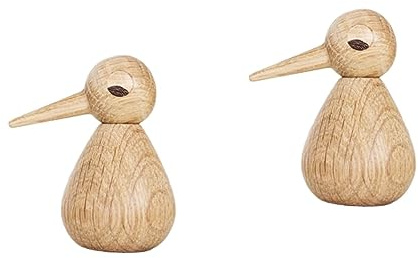 Abaodam 2 STK Ornamente Vogel Aus Holz Häusliche Einrichtung Simulationsvogelschmuck Vogelfigur Aus Holz Tiere Mini-familienvogelfigur Gartenvogelfigur Kind Weiße Eiche Zubehör Haushalt