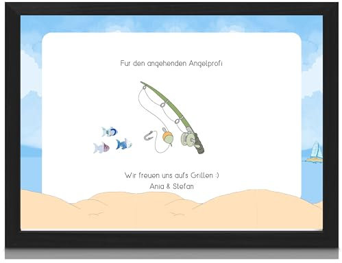 Milaboo® personalisiertes Geldgeschenk Angeln I besonderes Poster Geschenk mit ausgestanzten Motiven
