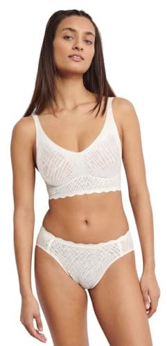 Sloggi Women's Zero Feel Bliss Bralette Bra, Silk White, M