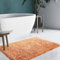 KARAT Badematte 80 x 150 cm orange weicher, Flauschiger Badezimmerteppich in Shaggy Optik, Badvorleger rutschfest waschbar | Duschvorleger, Teppich Fußmatte für Badezimmer, Dusche, (Samba Beige Amour)