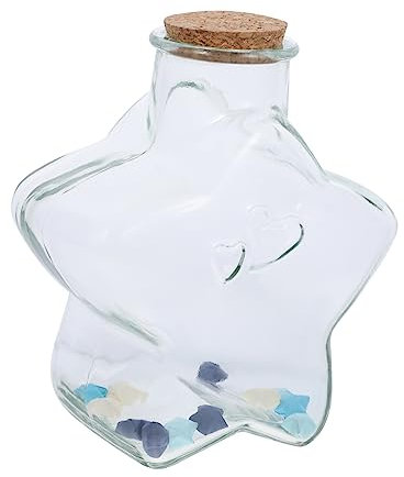 Zerodeko 1 Satz Origami-stern Sterne Basteln Wunschsterne Faltstreifen Herz-dekor Glaskaraffe Indie-zimmerdekoration Sandglas Sandkrug Kind Papier Falten Cellophan Flasche Wünschen