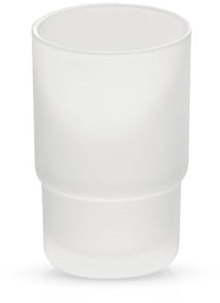 Gedotec Zahnputzbecher | für 60 mm Ausschnitt im Glashalter | 1 Stück | Zahnbürstenbecher aus satiniertem Glas | Zahnputzbecher Ersatz für Wandmontage 200 ml | Zahnputzglas Badezimmer-Zubehör