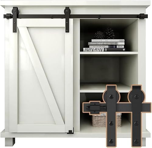 ETIASQSA Juego de herrajes para puerta corredera de 76,2 cm (2,5 ft/76,2 cm)