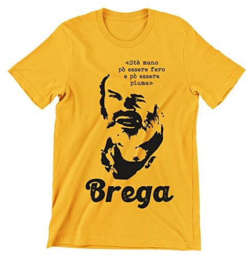 Incidiamo T-Shirt Uomo Film Cult Mario Brega Sta Mano po' Essere fero e po' Essere Piuma - Film Cult Italiani - Maglietta Manica Corta Gialla Taglia M
