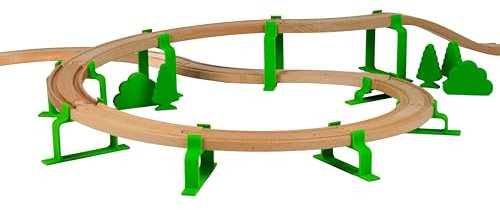 Briocks® - Spiralschienenhalter für Holzeisenbahnen - Kompatibel mit BRIO, Thomas, Lillabo, IKEA, Melissa & Doug, Oxybul, Playtive und vielen Anderen! (2 Ebenen)