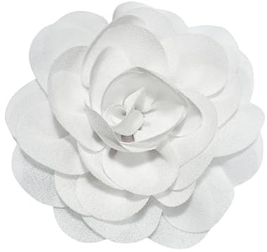 85mm Broches Délicates En Forme De Rose En Mousseline De Soie Faites à La Main En Tissu Épingles à Revers Pour Femmes Fête Banquet Robe Costume Vêtements Accessoires Bijoux Cadeaux (blanc)