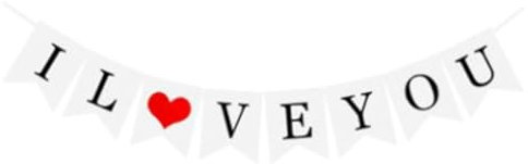 Wisafory Hochzeitsdeko Girlande Banner Vintage Hochzeitsbanner mit Seil Hochzeitsgirlande Deko für Hochzeit Fest Party Brautdusche Junggesellinnenabschied Fotografie I Love You