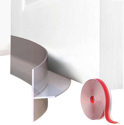 ACESOME T Shaped Draft Excluder for Doors, Self Adhesive Door Seal Strip, Silicone Door Draft Stopper, Weather Proof Draft Excluder Strip for Soundproofing and Energy Efficiency (3 m/9.8 ft)