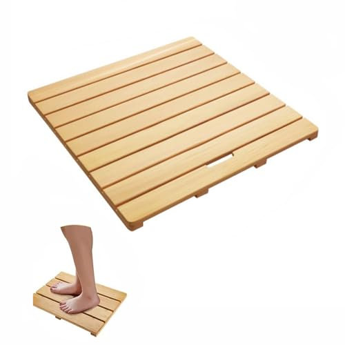 Tarima Ducha Alfombrilla Ducha Antideslizante, Alfombra Bañera Antideslizante, Suelo Ducha Exterior, Tarima Ducha Madera, Tarima Ducha Exterior Jardin, Alfombra Antideslizante Ducha(Dark color,30cmx30