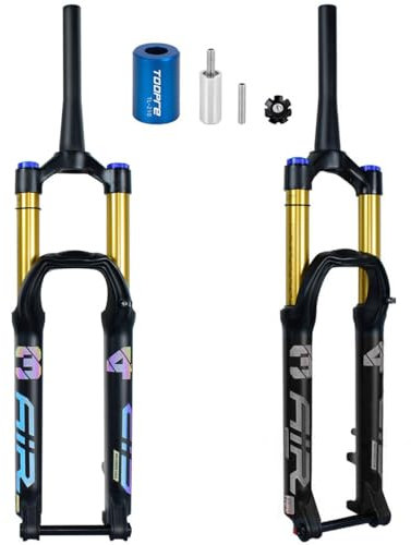 GZKDKZB Forcella Ammortizzata per Mountain Bike 27,5 29 Pollici Ultra-Leggera MTB Bike Fork Anteriore 160mm Escursione 28,6 Sterzo Conico Senza Filettatura Perno Passante 15 * 100MM Smorza