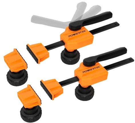 POWERTEC Morsetti per cani da banco per fori per cani da 1,9 cm, morsetti per legno a sgancio rapido, morsetti per banco da lavoro resistenti con forza di serraggio di 79,8 kg, strumenti per la