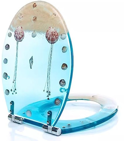 Sedile WC colorato, Sedile WC in Resina, Sedile WC con Design a Chiusura lenta, Facile da Pulire e installare